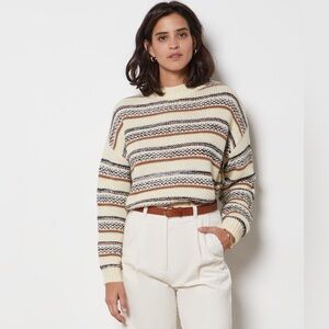 NWOT Elsamanda for Anthropologie Crewneck Dropped Sleeve Striped Sweater